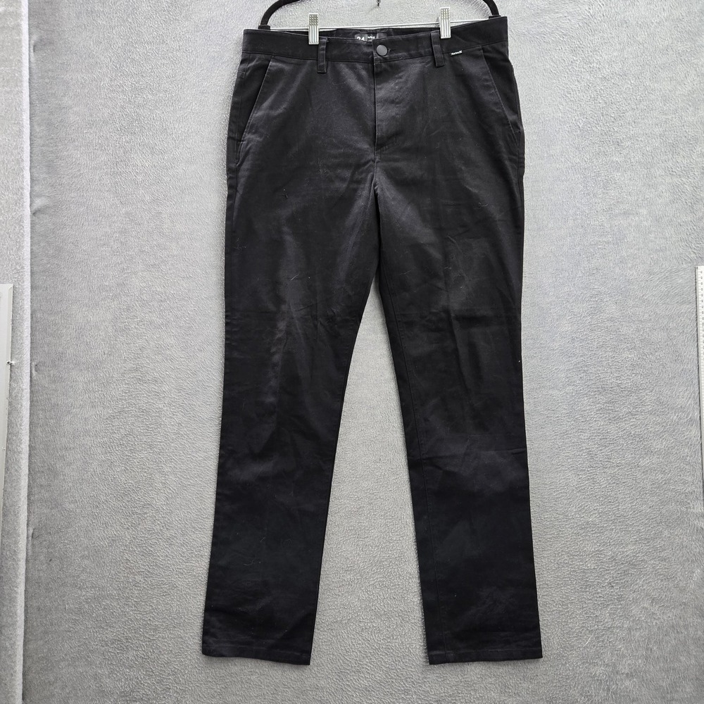 Hurley Men Pants 34 Black Chino BV1696 Casual Button 31"‎ Inseam